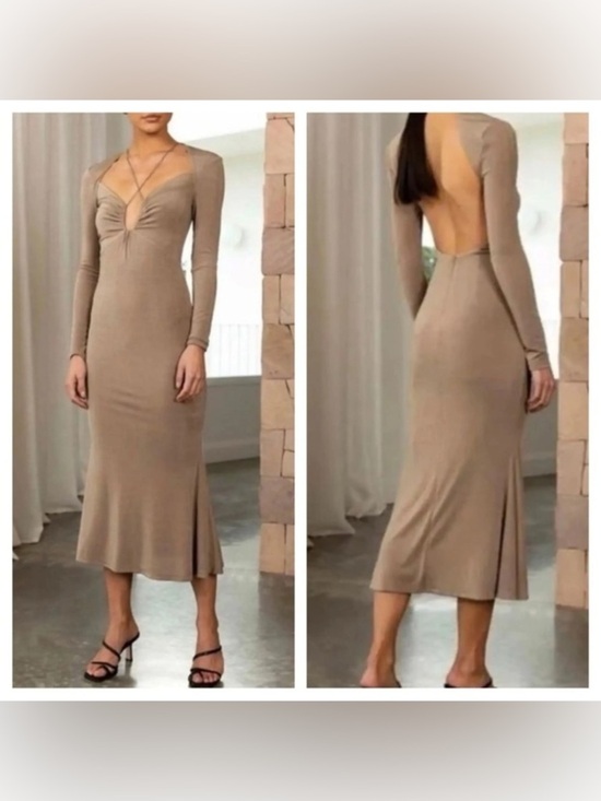 Jason Wu Dresses & Skirts - Jason Wu x MISHA Engracia Midi Dress - Khaki (NWT) $320 retail size M